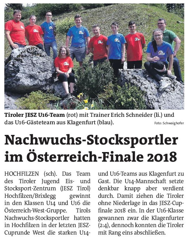 Berichte in der Tiroler Tageszeitung – Sommersaison 2018
