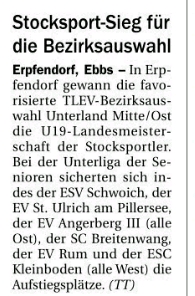 Berichte in der Tiroler Tageszeitung – Sommersaison 2018