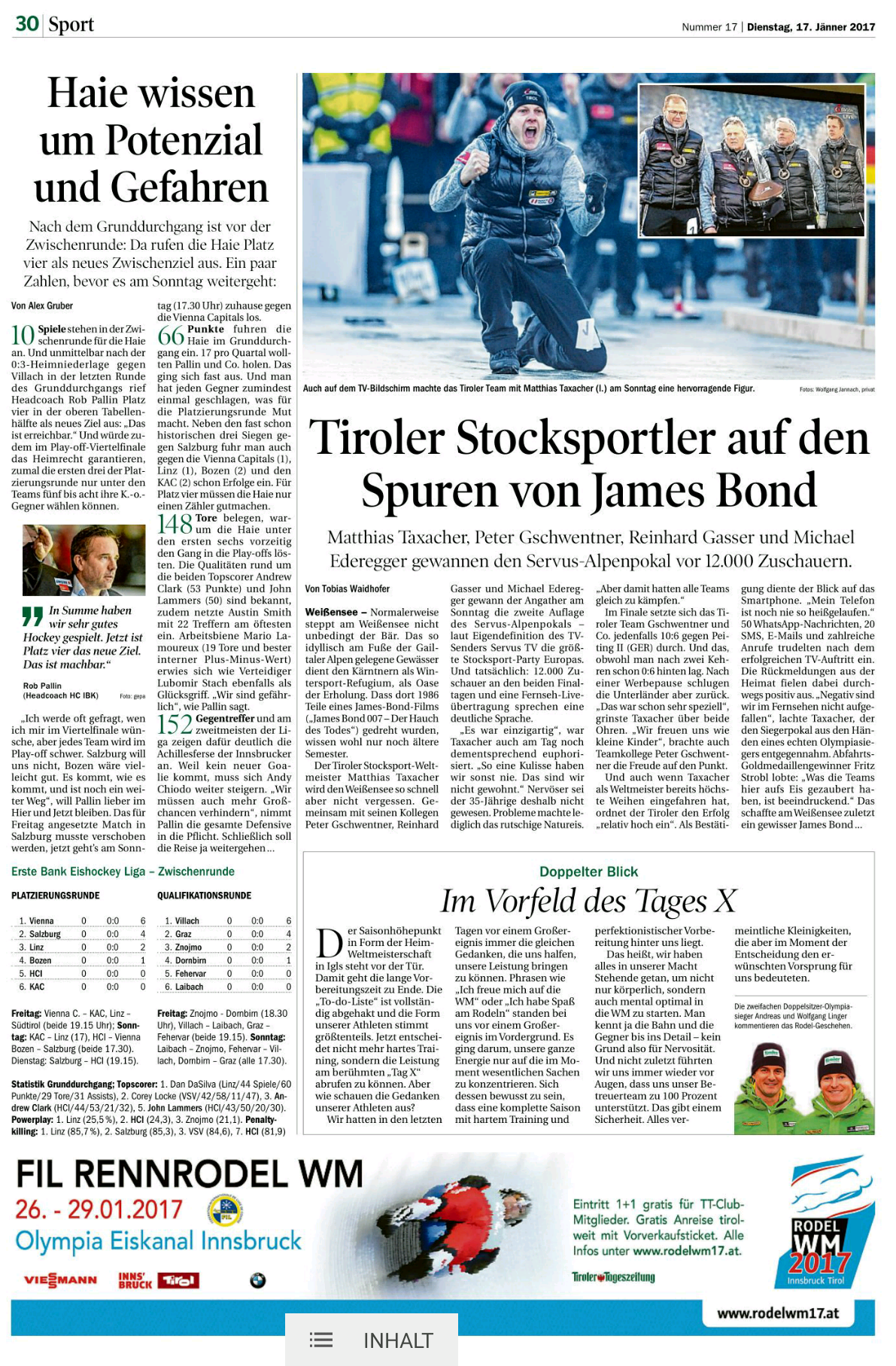 Tiroler Tageszeitung 17. Jan. 2017