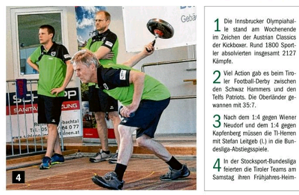 Berichte in der Tiroler Tageszeitung – Sommersaison 2018