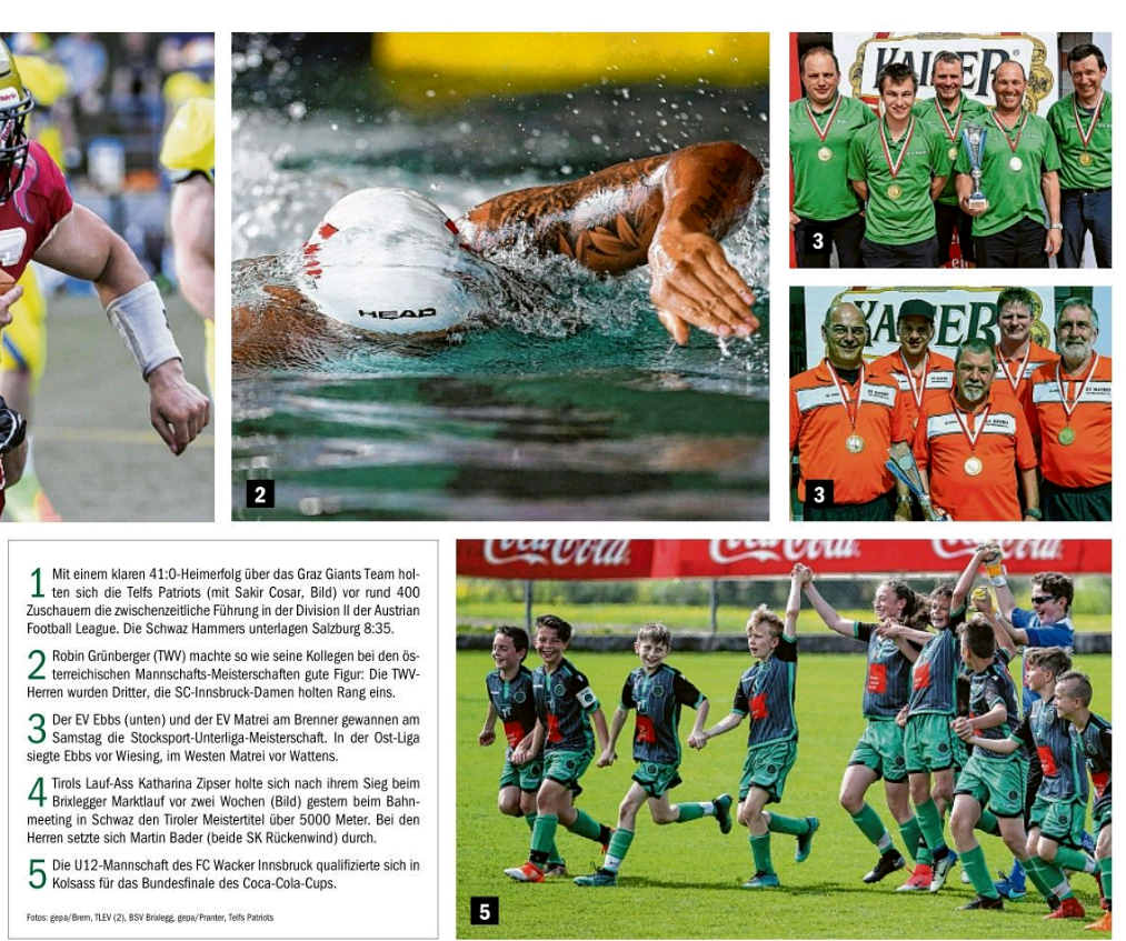Berichte in der Tiroler Tageszeitung – Sommersaison 2018