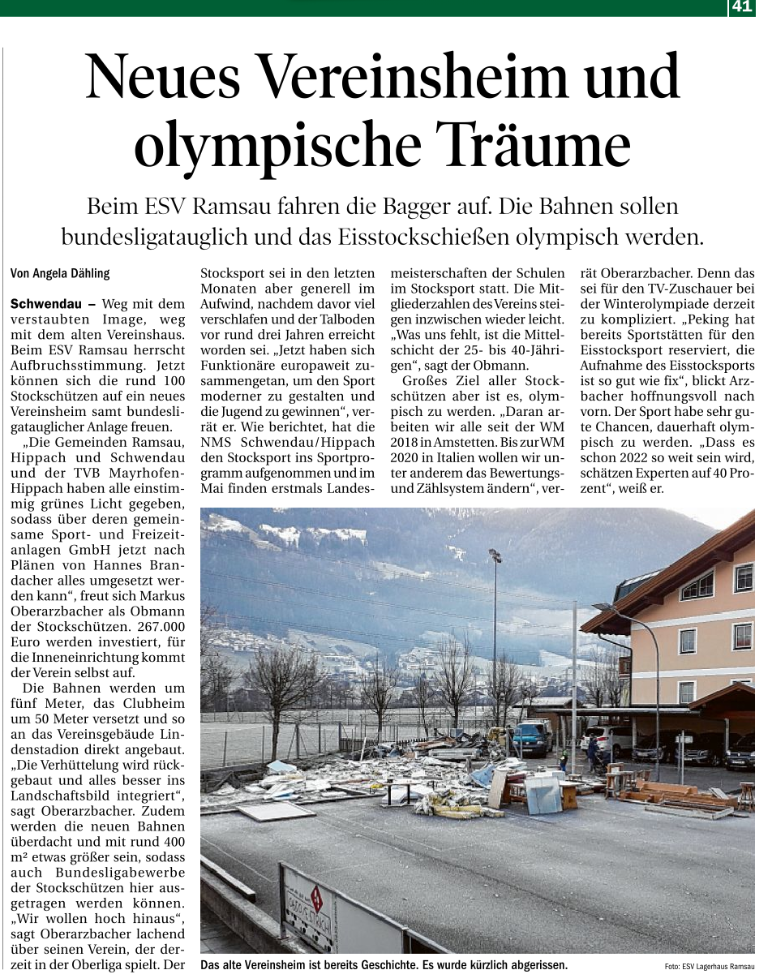 Berichte in der Tiroler Tageszeitung – Wintersaison 2018/19