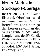 Berichte in der Tiroler Tageszeitung – Wintersaison 2018/19