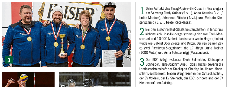 Berichte in der Tiroler Tageszeitung – Wintersaison 2018/19
